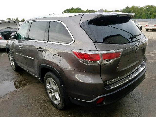 5TDDKRFHXGS309186 - 2016 TOYOTA HIGHLANDER GRAY photo 3