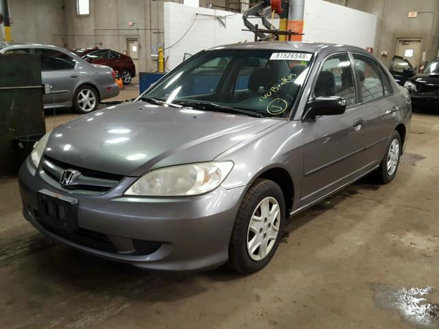 2HGES16315H586445 - 2005 HONDA CIVIC DX V SILVER photo 2