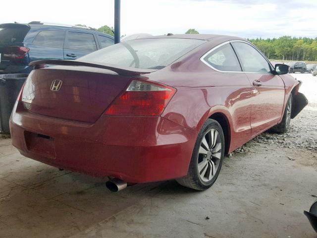 1HGCS12868A006408 - 2008 HONDA ACCORD EXL RED photo 4