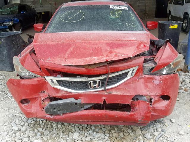 1HGCS12868A006408 - 2008 HONDA ACCORD EXL RED photo 9