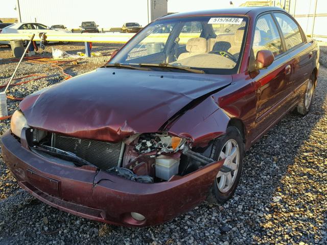 KNAFB121335232063 - 2003 KIA SPECTRA BA RED photo 2