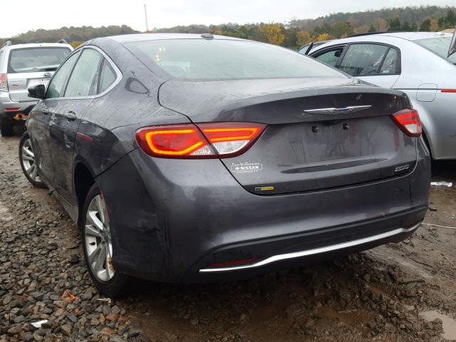 1C3CCCAB7FN675608 - 2015 CHRYSLER 200 LIMITE CHARCOAL photo 3