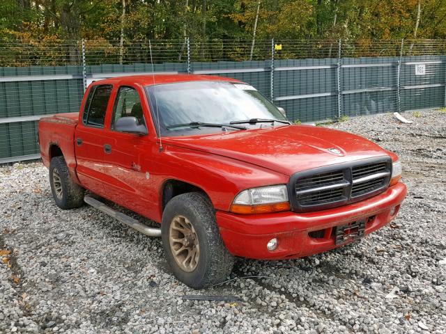 1B7HL2AN01S311000 - 2001 DODGE DAKOTA QUA RED photo 1