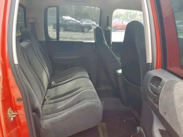 1B7HL2AN01S311000 - 2001 DODGE DAKOTA QUA RED photo 6