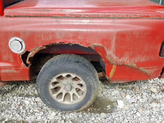 1B7HL2AN01S311000 - 2001 DODGE DAKOTA QUA RED photo 9