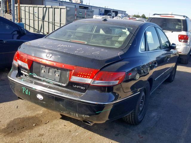 KMHFC46F38A316627 - 2008 HYUNDAI AZERA SE BLACK photo 4