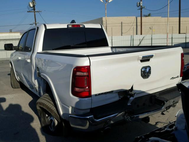 1C6SRFJTXKN544867 - 2019 RAM 1500 LARAM WHITE photo 3