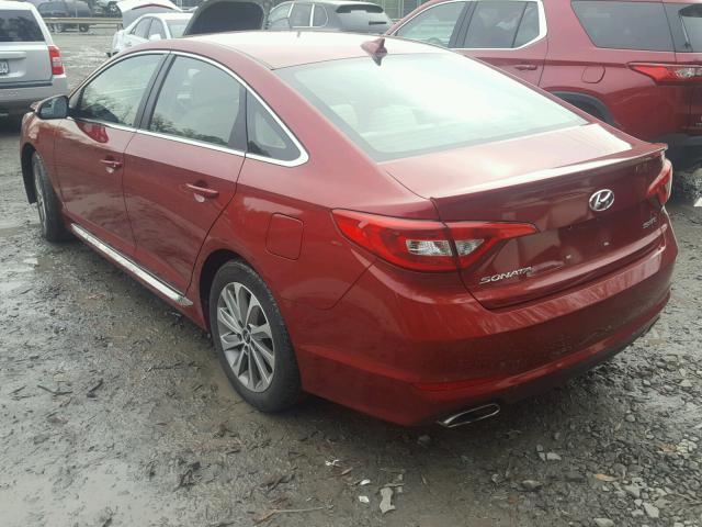 5NPE34AF6FH122624 - 2015 HYUNDAI SONATA SPO RED photo 3