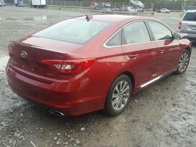 5NPE34AF6FH122624 - 2015 HYUNDAI SONATA SPO RED photo 4