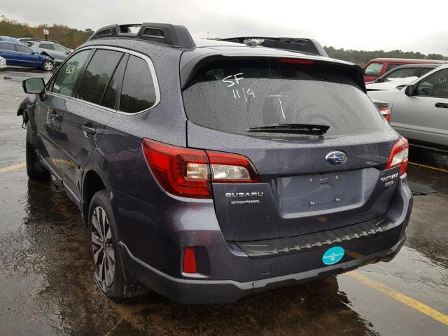 4S4BSELC7F3241756 - 2015 SUBARU OUTBACK 3. GRAY photo 3