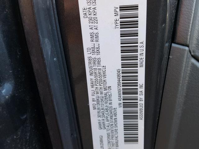 4S4WX97D694406045 - 2009 SUBARU TRIBECA LI CHARCOAL photo 10