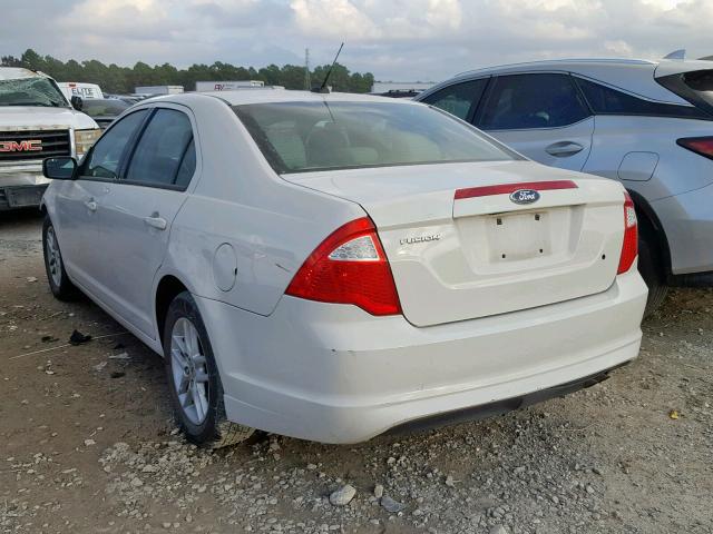 3FAHP0GA4CR251742 - 2012 FORD FUSION S WHITE photo 3