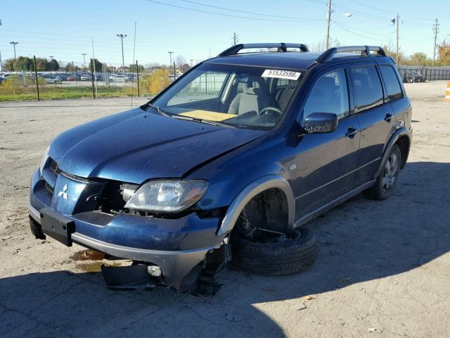 JA4LZ41F34U005151 - 2004 MITSUBISHI OUTLANDER BLUE photo 2