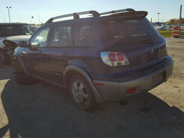 JA4LZ41F34U005151 - 2004 MITSUBISHI OUTLANDER BLUE photo 3