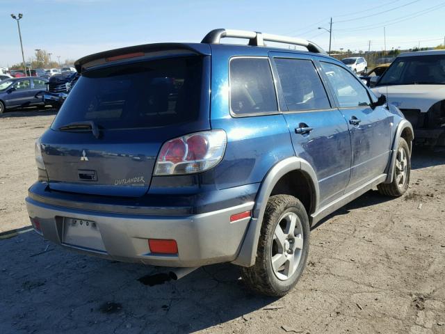 JA4LZ41F34U005151 - 2004 MITSUBISHI OUTLANDER BLUE photo 4