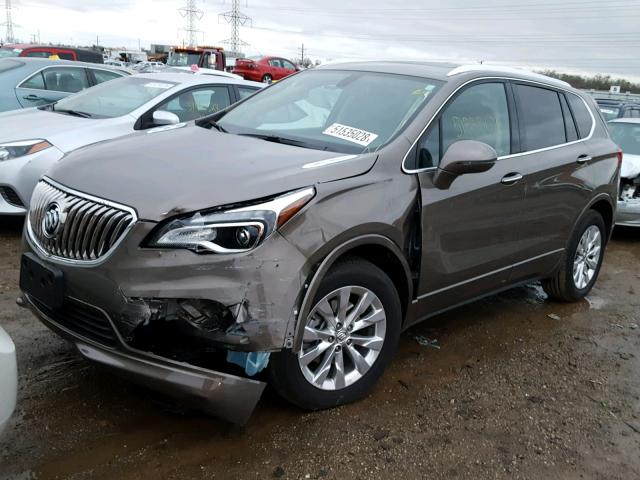 LRBFX2SA9JD009750 - 2018 BUICK ENVISION E BROWN photo 2