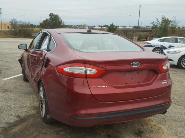 3FA6P0HR7DR200961 - 2013 FORD FUSION SE MAROON photo 3