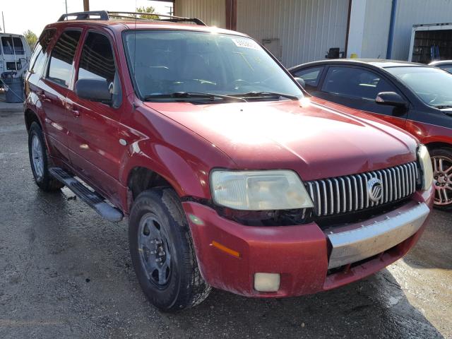 4M2YU56136KJ15056 - 2006 MERCURY MARINER RED photo 1