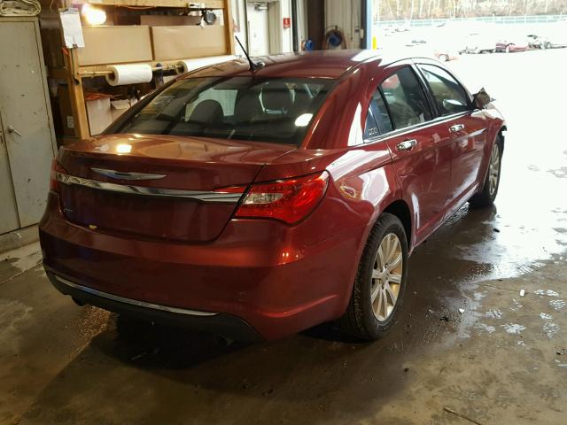 1C3CCBCG8DN699173 - 2013 CHRYSLER 200 LIMITE RED photo 4