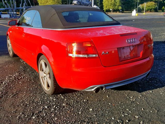 WAUEF48H97K031426 - 2007 AUDI A4 S-LINE RED photo 3