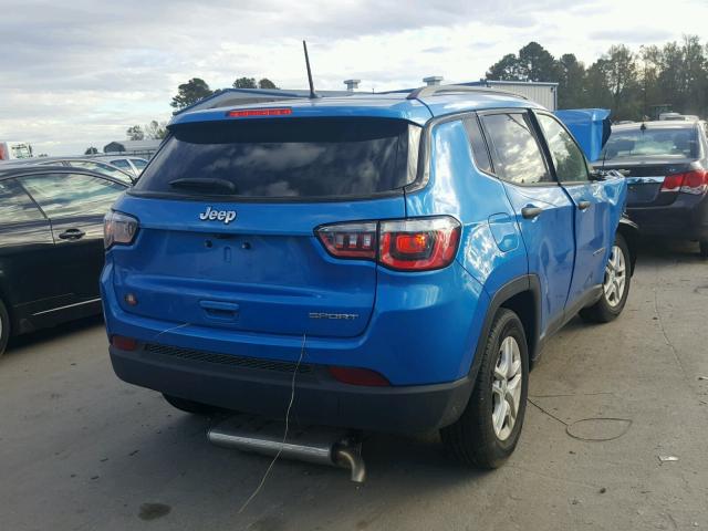 3C4NJCAB9JT204160 - 2018 JEEP COMPASS SP BLUE photo 4