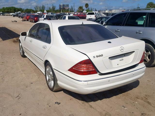 WDBNG75J46A464454 - 2006 MERCEDES-BENZ S 500 WHITE photo 3