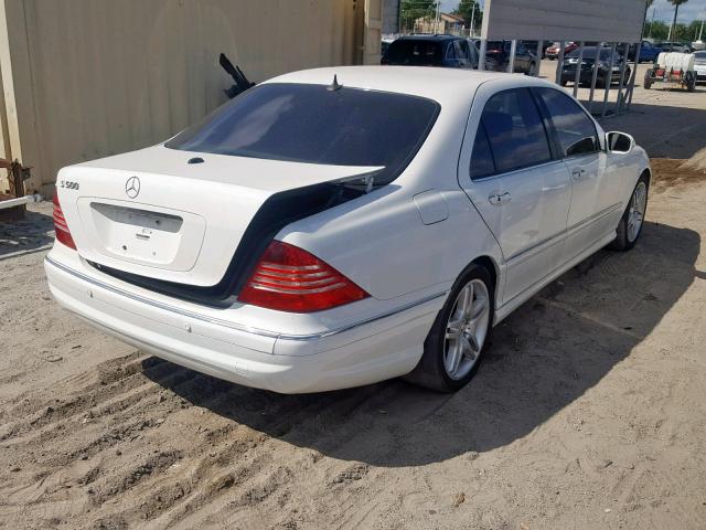 WDBNG75J46A464454 - 2006 MERCEDES-BENZ S 500 WHITE photo 4