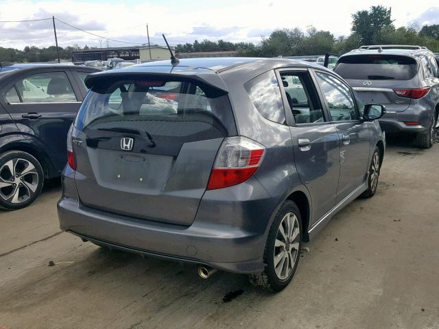 JHMGE8H5XCC019381 - 2012 HONDA FIT SPORT GRAY photo 4