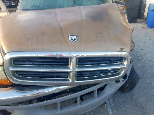 1B7GL22X0YS774681 - 2000 DODGE DAKOTA BROWN photo 7