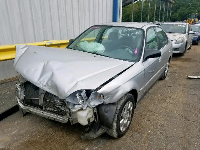 2HGEJ6617YH529296 - 2000 HONDA CIVIC BASE SILVER photo 2