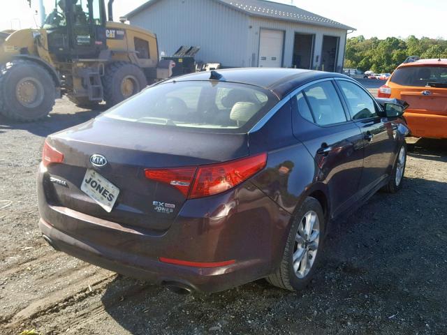 KNAGN4A72B5169541 - 2011 KIA OPTIMA EX BURGUNDY photo 4