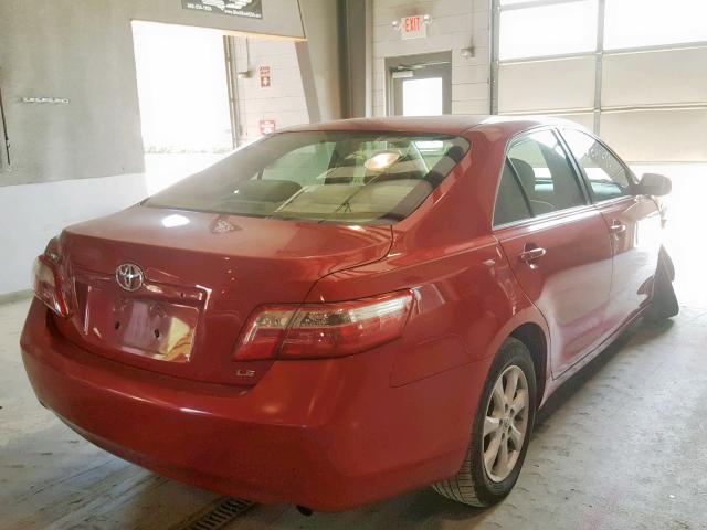 4T1BE46K27U090907 - 2007 TOYOTA CAMRY CE RED photo 4