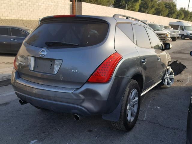 JN8AZ08T26W427134 - 2006 NISSAN MURANO GRAY photo 4