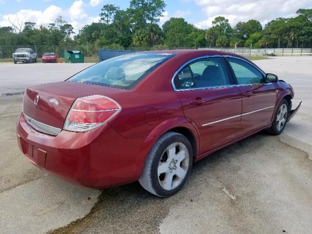 1G8ZS57B88F208572 - 2008 SATURN AURA XE BURGUNDY photo 4