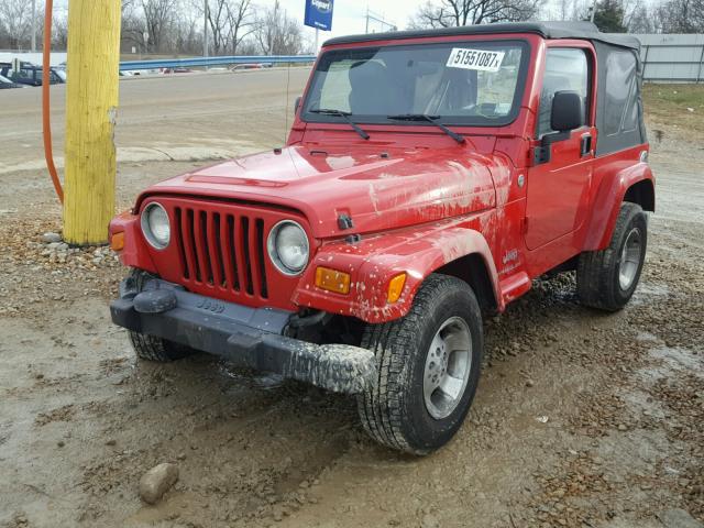 1J4FA39S55P377249 - 2005 JEEP WRANGLER X RED photo 2