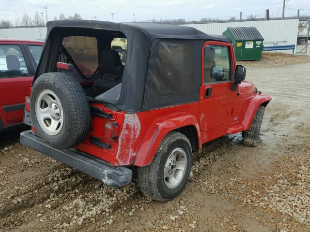 1J4FA39S55P377249 - 2005 JEEP WRANGLER X RED photo 4