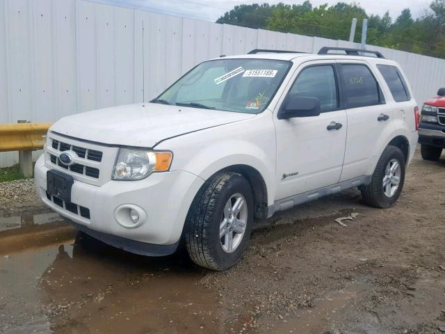 1FMCU493X9KB26093 - 2009 FORD ESCAPE HYB WHITE photo 2