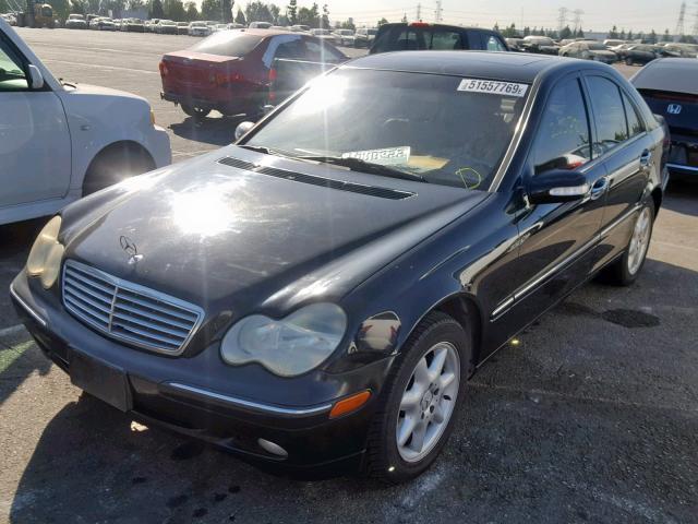 WDBRF61J63F342276 - 2003 MERCEDES-BENZ C 240 BLACK photo 2