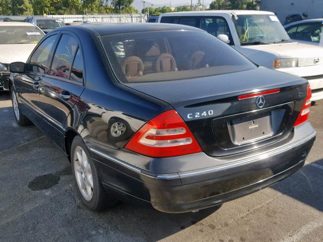 WDBRF61J63F342276 - 2003 MERCEDES-BENZ C 240 BLACK photo 3