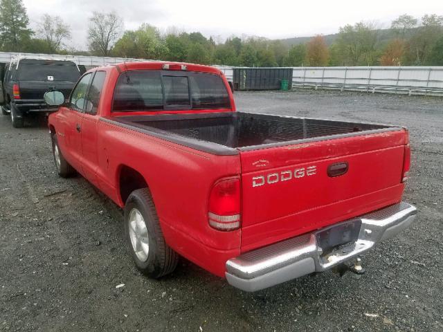 1B7GL23X4VS108420 - 1997 DODGE DAKOTA RED photo 3