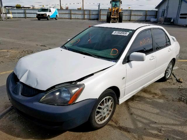 JA3AJ86E55U008466 - 2005 MITSUBISHI LANCER OZ WHITE photo 2