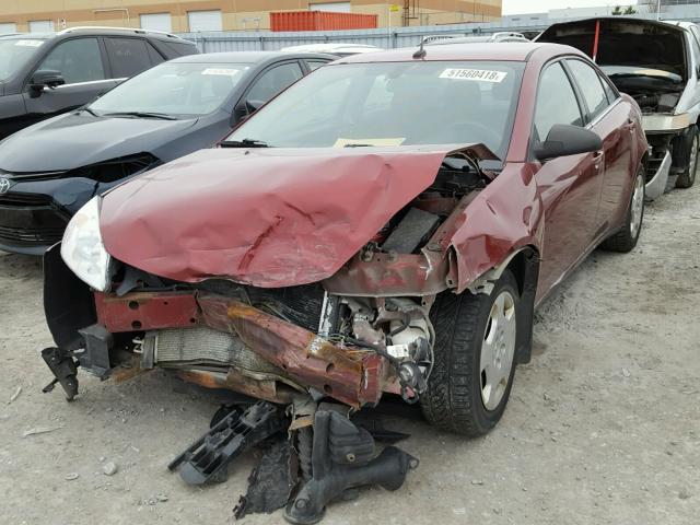 1G2ZF57B684291753 - 2008 PONTIAC G6 VALUE L RED photo 2