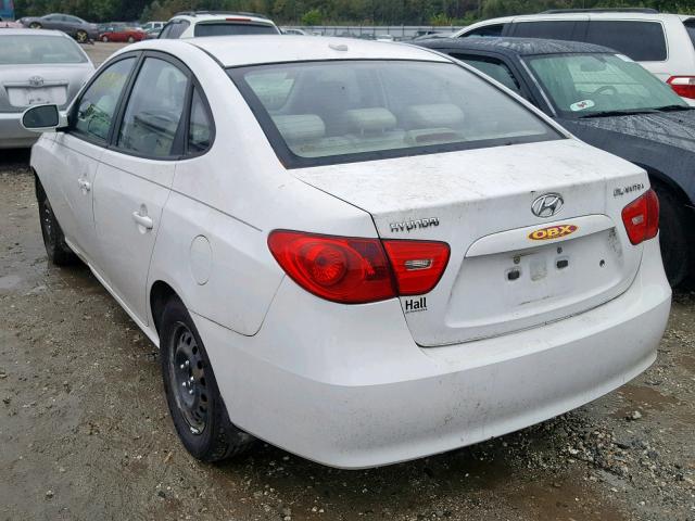 KMHDU46D28U483725 - 2008 HYUNDAI ELANTRA GL WHITE photo 3