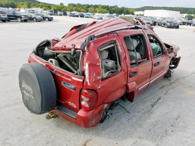 1J4GL58K35W662260 - 2005 JEEP LIBERTY LI RED photo 4