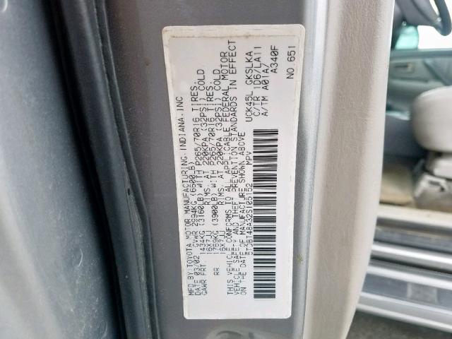 5TDBT48A32S105152 - 2002 TOYOTA SEQUOIA LI SILVER photo 10