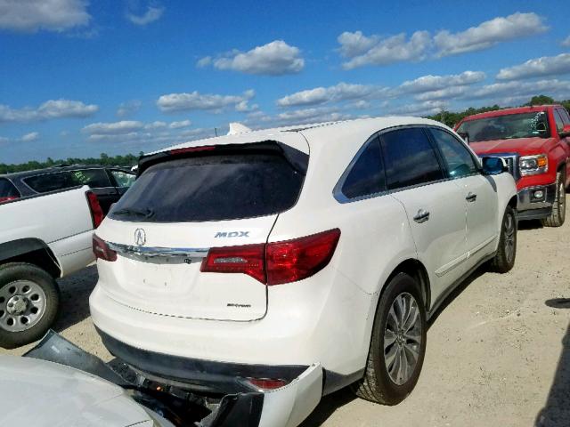 5FRYD4H41GB041396 - 2016 ACURA MDX TECHNO WHITE photo 4