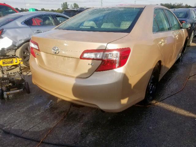 4T4BF1FKXCR245750 - 2012 TOYOTA CAMRY BASE GOLD photo 4