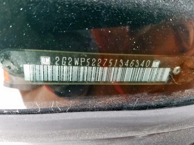 2G2WP522751346340 - 2005 PONTIAC GRAND PRIX Ոսկեգույն լուսանկար 10