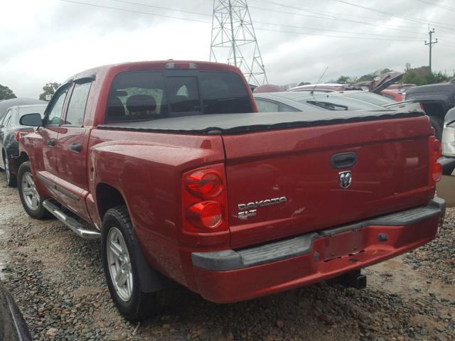 1D7HE48K27S267078 - 2007 DODGE DAKOTA QUA RED photo 3