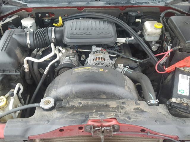 1D7HE48K27S267078 - 2007 DODGE DAKOTA QUA RED photo 7